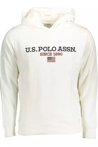 U.s. Polo Assn. Clothing White Contrast Logo Hooded Sweater