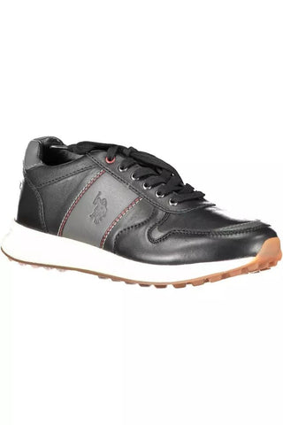 U.s. Polo Assn. Men Sleek Black Eco Leather Sports Sneakers