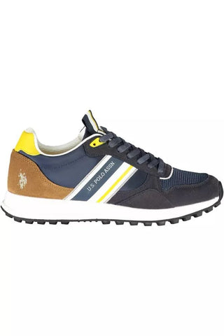 U.s. Polo Assn. Men Sleek Blue Sports Sneakers with Contrasting Details