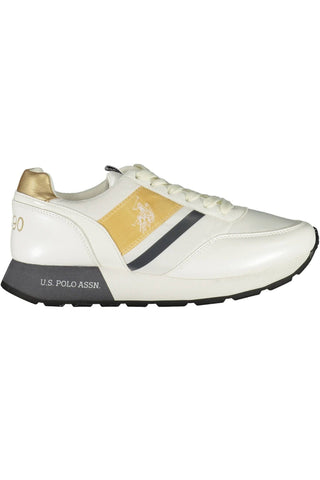 U.s. Polo Assn. Shoes Chic White Lace-Up Sneakers with Logo Detail