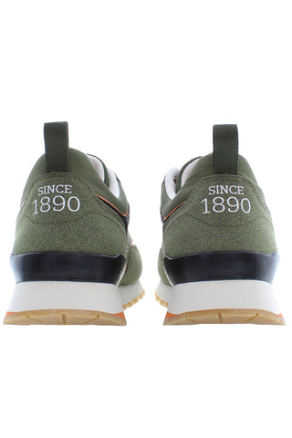 Green Laced Sports Sneakers With Logo Detail