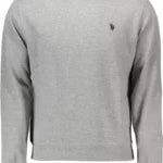 Classic Gray Cotton Sweatshirt With Embroidered Logo