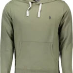 Elegant Green Hooded Sweatshirt With Logo