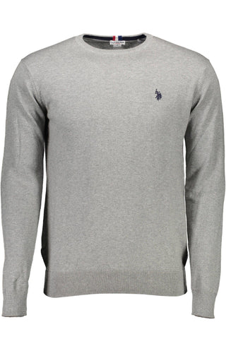 Elegant Gray Cotton-cashmere Sweater For Men