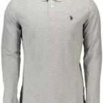 Elegant Long-sleeved Polo Shirt In Gray