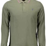 Chic Green Cotton Polo With Contrasting Details