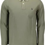 Elegant Green Long-sleeved Polo Shirt