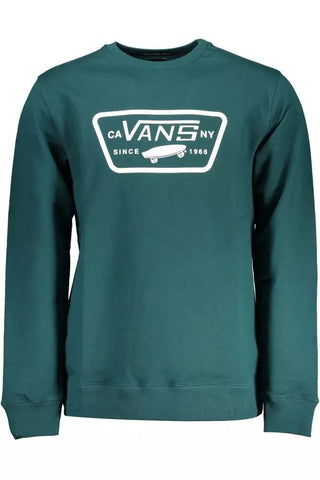 Vans Clothing Green Logo Print Round Neck Sweatshirt