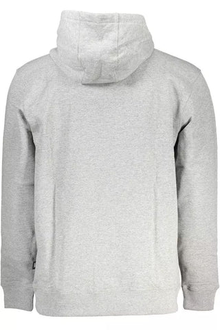 Vans Clothing Sleek Gray Hooded Sweatshirt with Central Pocket