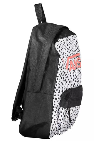 Sleek Black Polyester Backpack With Logo Detail