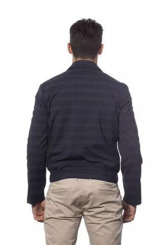 Verri Clothing Blue / IT54 | XXL Elegant Wool Blend Bomber Jacket