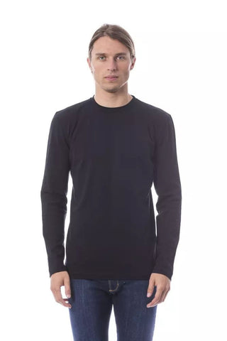 Verri Clothing Elegant Black Cotton Long Sleeve T-Shirt