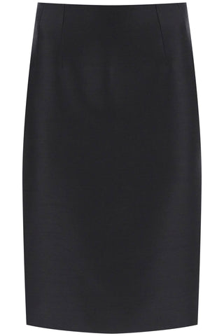 Versace Earrings Black / 42 wool silk pencil skirt