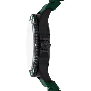 Sleek Diver Timepiece With Green Silicone Band