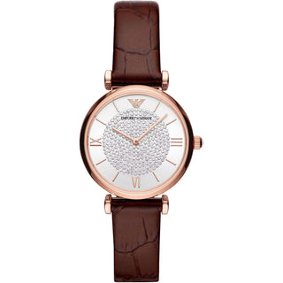 Elegant Bordeaux Leather Watch For Women