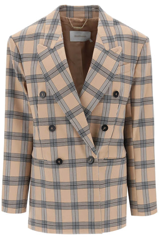 Zimmermann Tie Clips oversized luminosity jacket with check motif