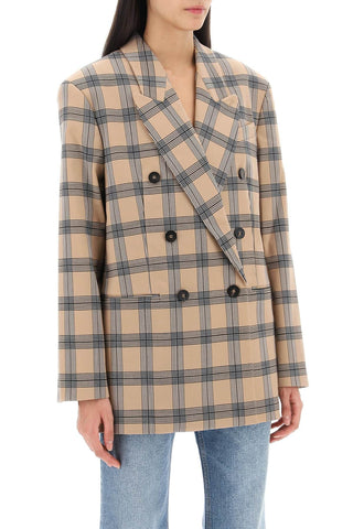 Zimmermann Tie Clips oversized luminosity jacket with check motif